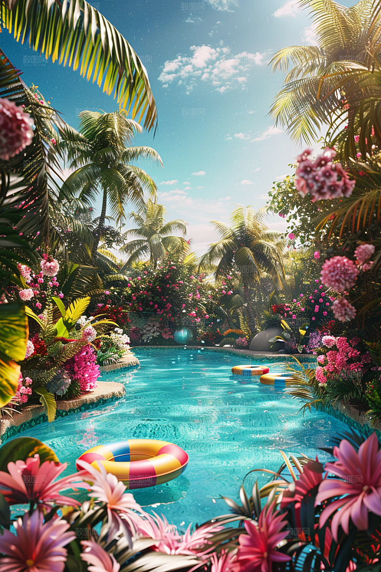 C4D泳池高清3D模型