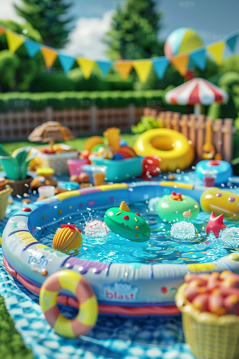 C4D泳池高清3D模型