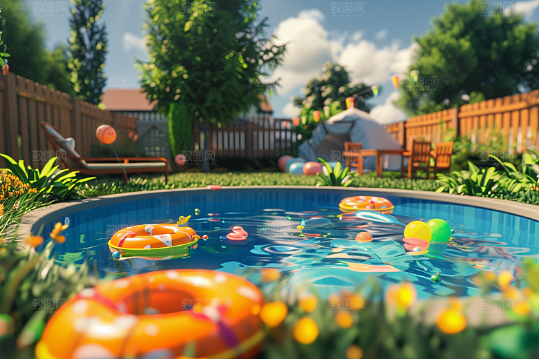 C4D泳池3D立体模型