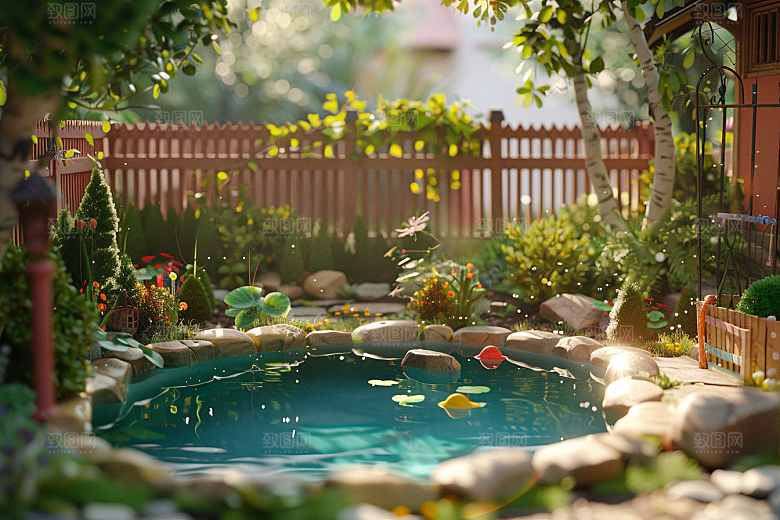 C4D泳池夏日3D模型