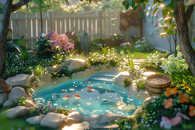 C4D泳池游泳高清模型