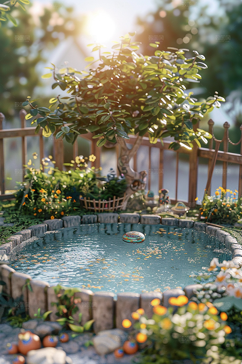 C4D泳池立体3D模型