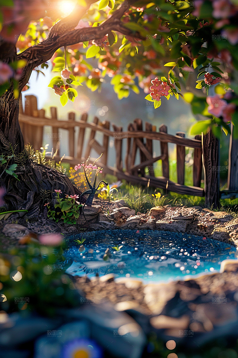 C4D泳池立体夏天模型