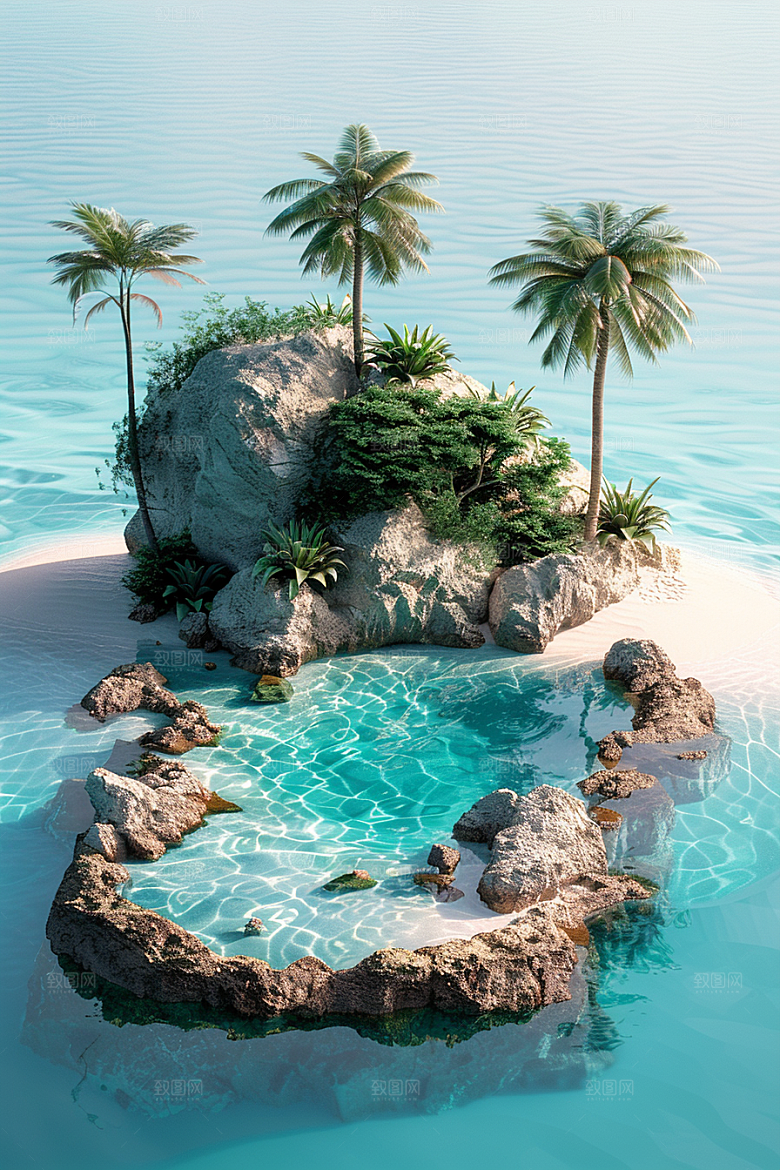 C4D泳池立体水上乐园模型