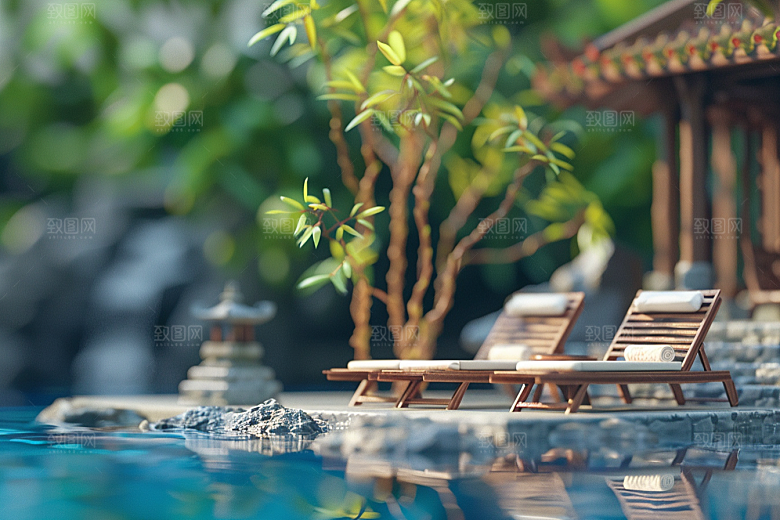 C4D泳池3D薄荷色模型