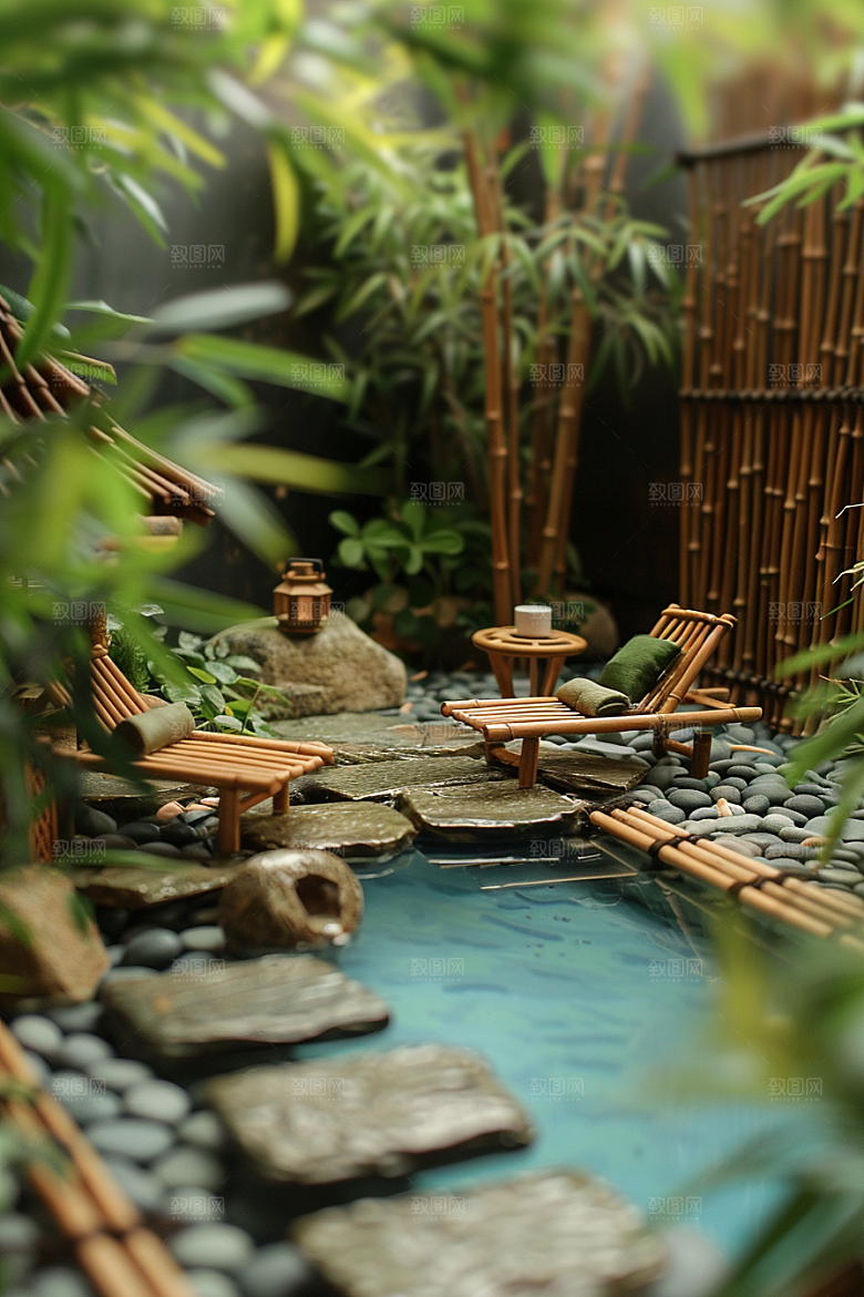 C4D泳池夏日水上乐园模型
