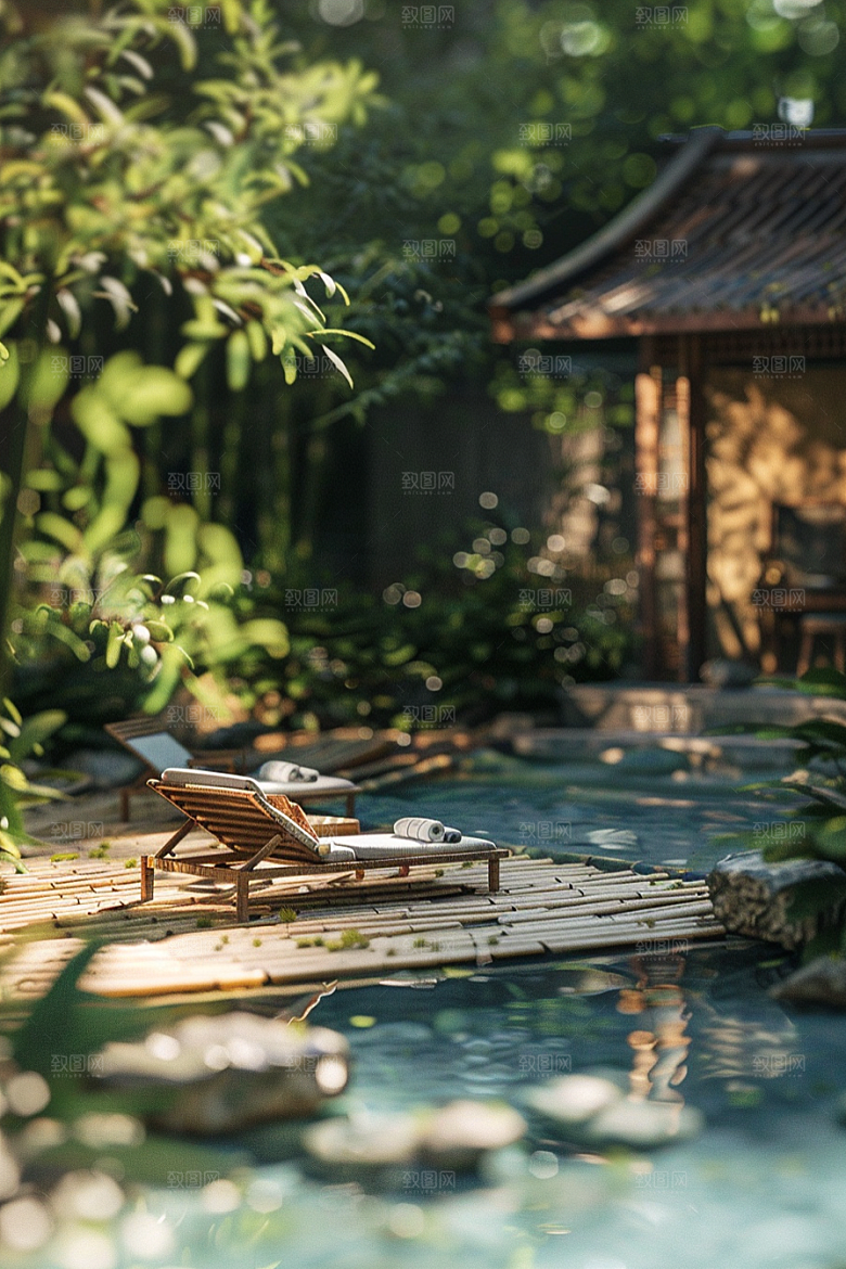 C4D泳池3D立体模型