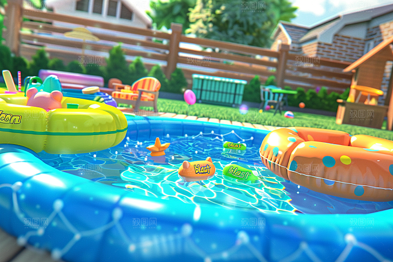 C4D泳池夏日高清模型