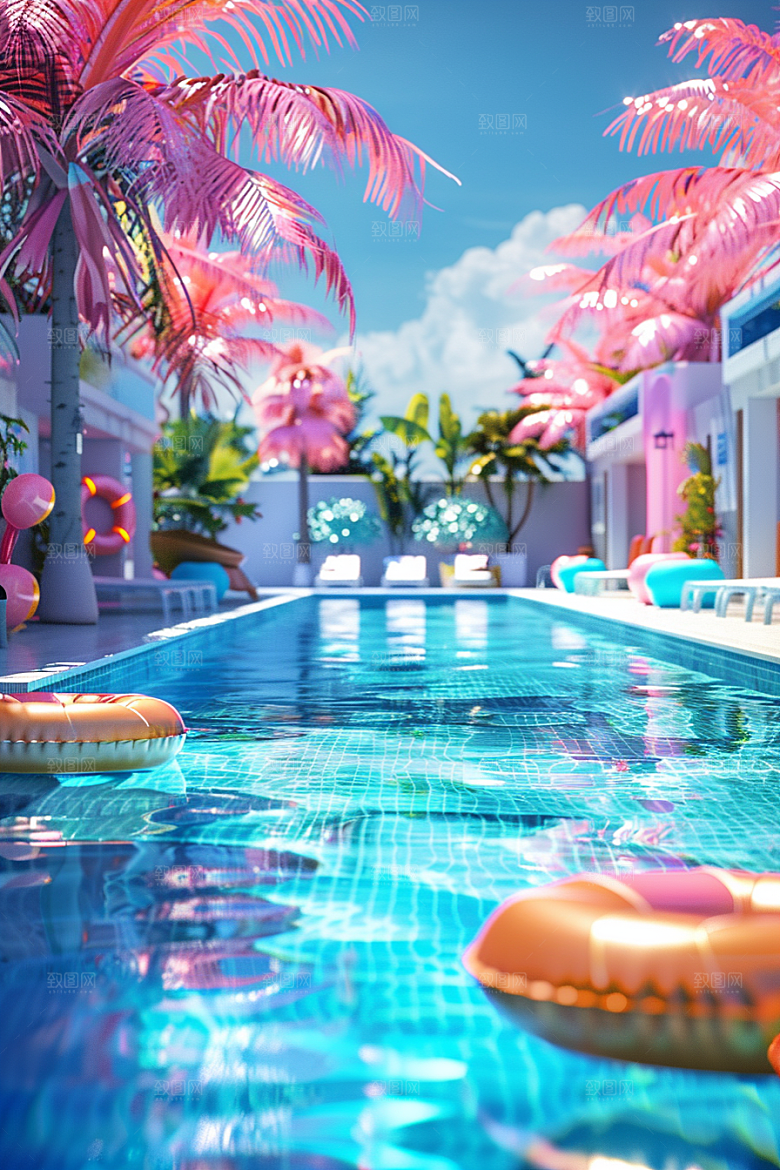 C4D泳池立体高清模型