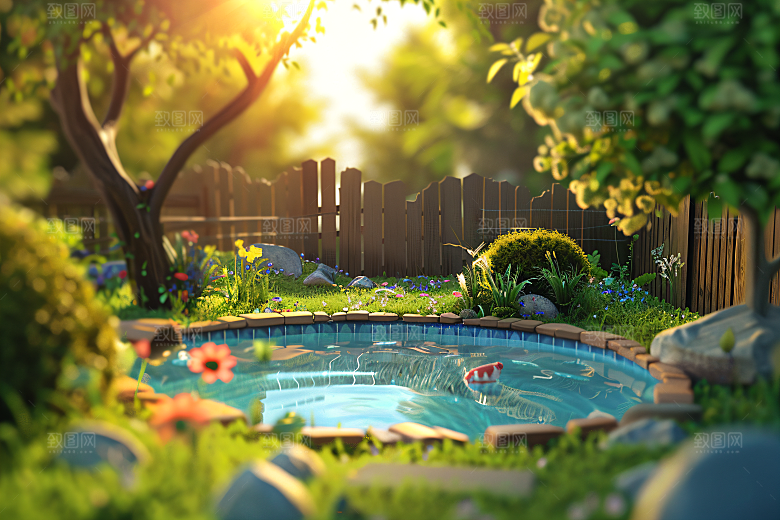 C4D泳池高清3D模型