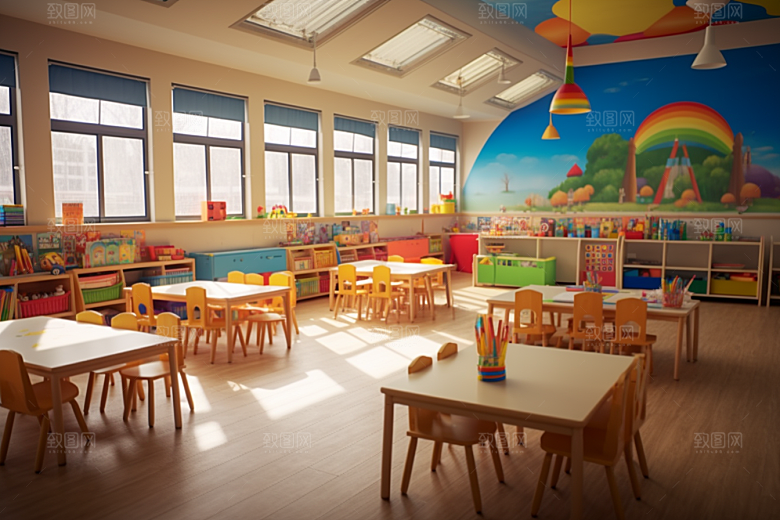 幼儿园教室可爱儿童节效果图