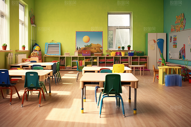 幼儿园教室儿童学习可爱效果图
