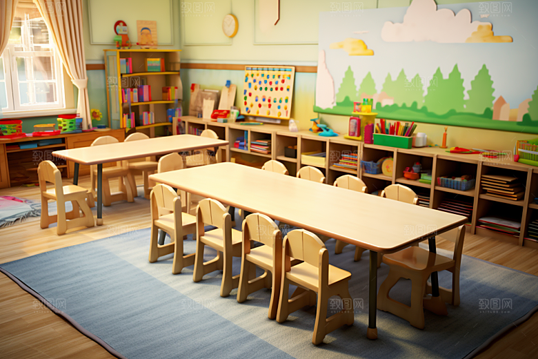 幼儿园教室温馨课程效果图