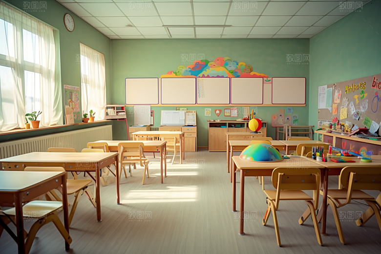 幼儿园教室课程高清效果图