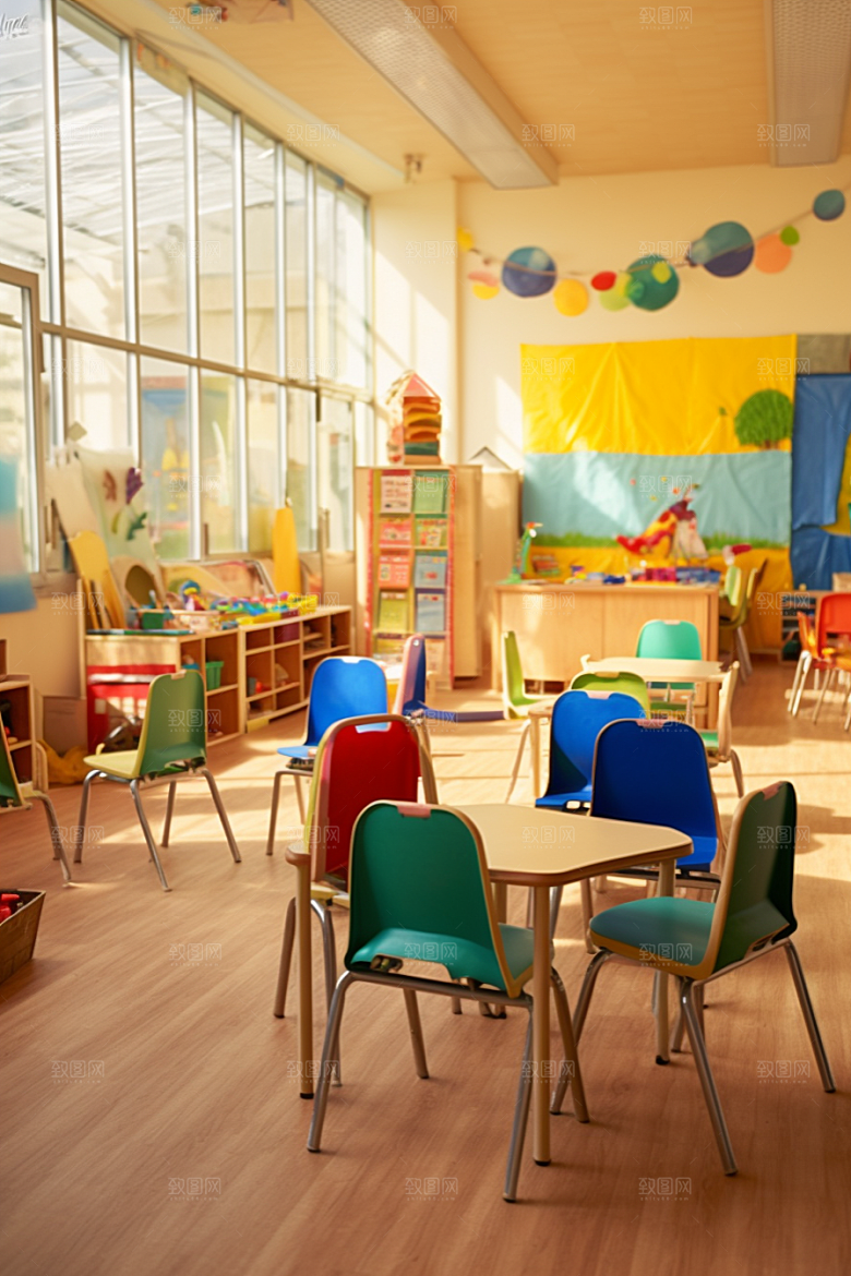 幼儿园教室上课高清效果图