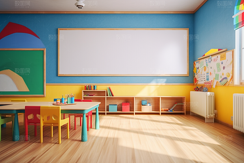 幼儿园教室课堂儿童学习效果图