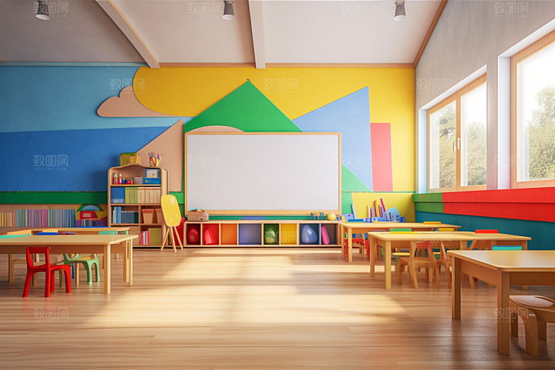 幼儿园教室课程儿童节效果图