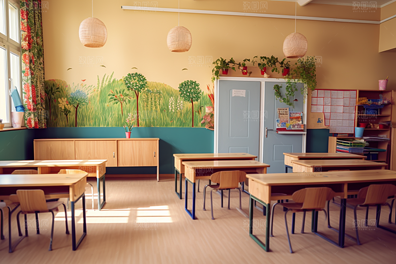 幼儿园教室儿童节课堂效果图
