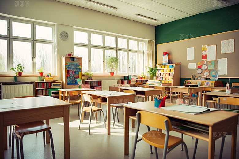幼儿园教室幼教儿童学习效果图
