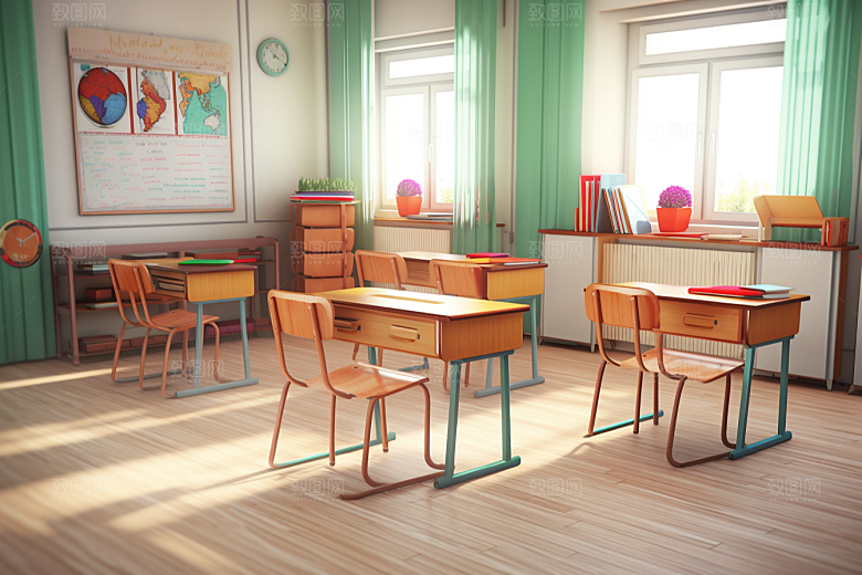 幼儿园教室课堂幼教效果图