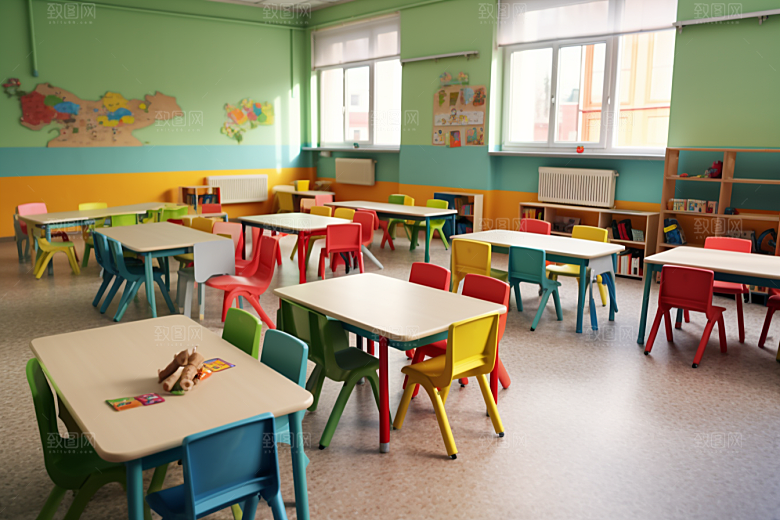 幼儿园教室上课室内效果图