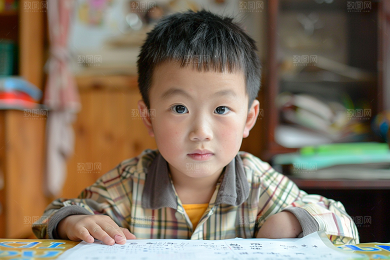 幼儿园里的小朋友肖像上学摄影图