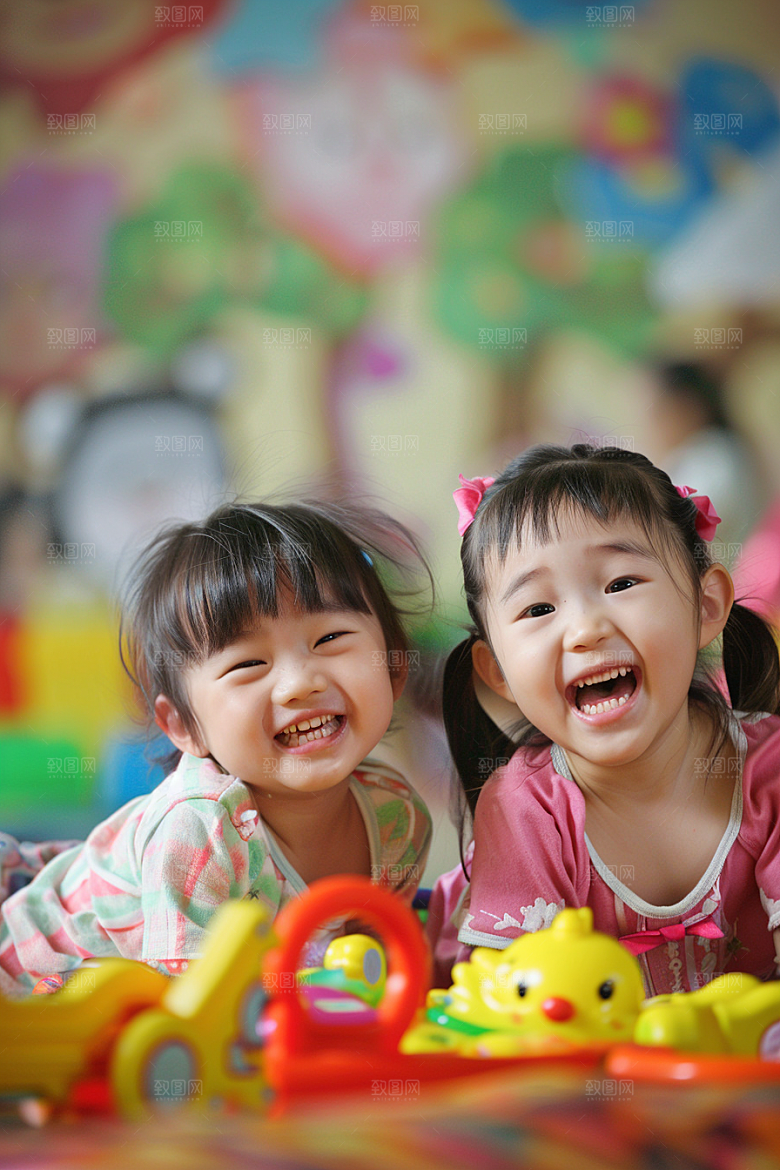 幼儿园里的小朋友童趣可爱摄影图