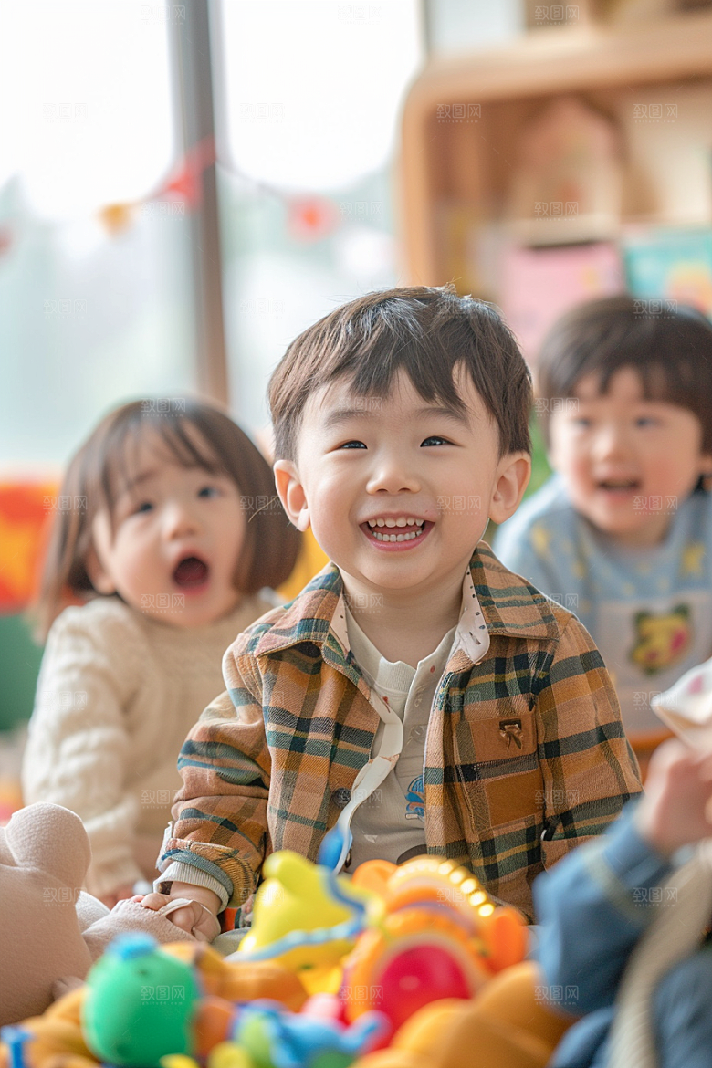幼儿园里的小朋友童真肖像摄影图