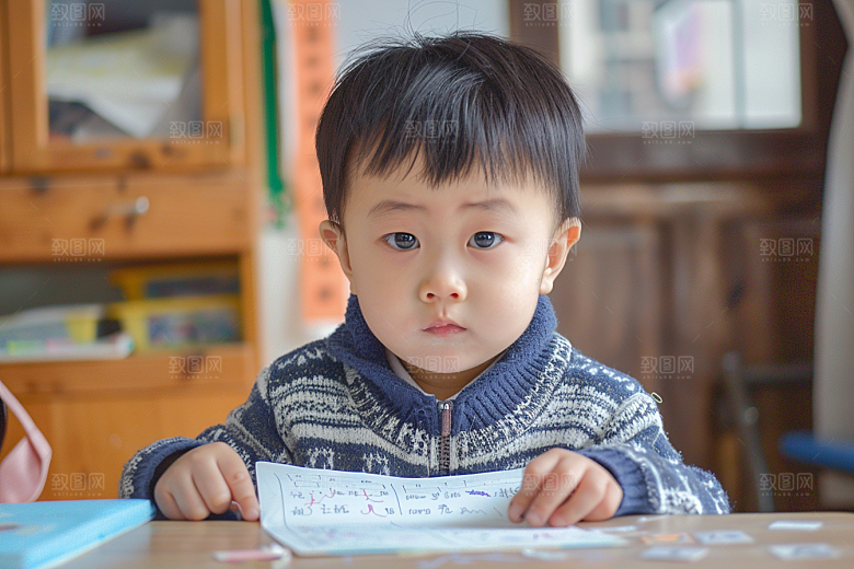 幼儿园里的小朋友上学可爱摄影图