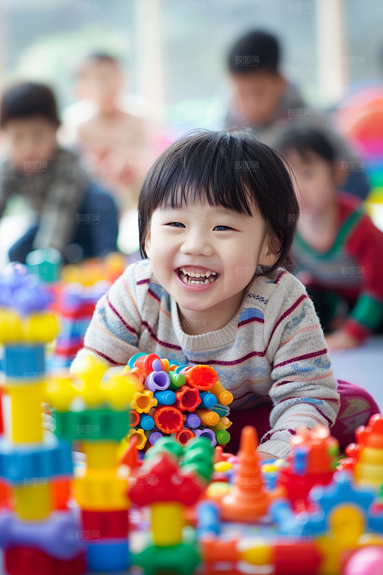 幼儿园里的小朋友学前班上学摄影图