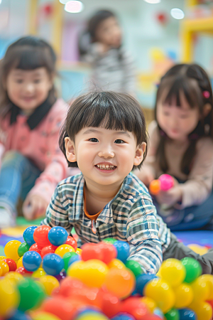 幼儿园里的小朋友学前班童真摄影图