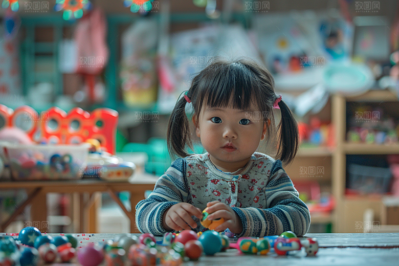 幼儿园里的小朋友可爱高清摄影图