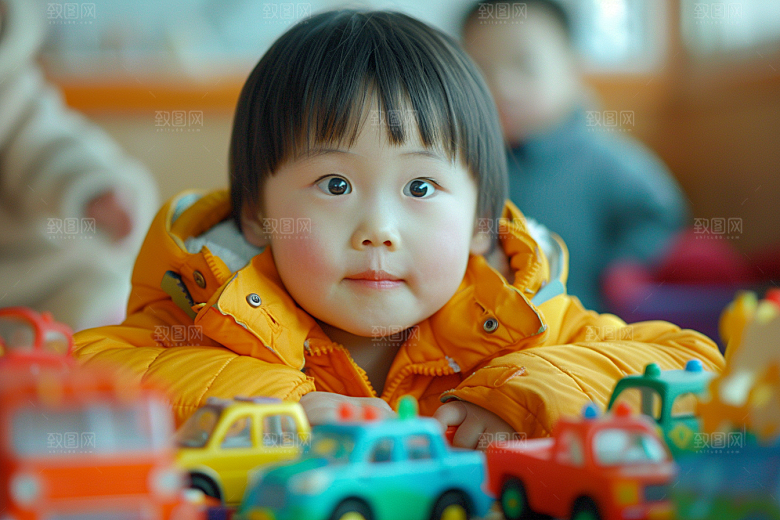 幼儿园里的小朋友上学童趣摄影图