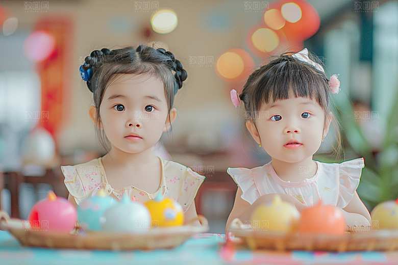 幼儿园里的小朋友儿童可爱摄影图