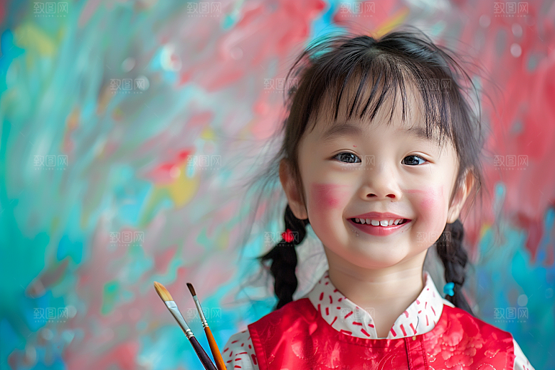 幼儿园里的小朋友童真童趣摄影图