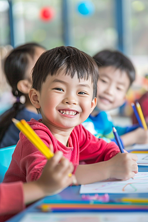 幼儿园里的小朋友学前班可爱摄影图