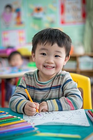 幼儿园里的小朋友童趣高清摄影图