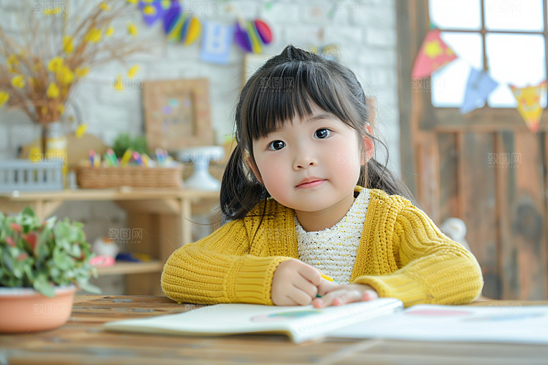 幼儿园里的小朋友学前班可爱摄影图