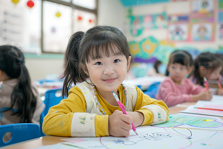 幼儿园里的小朋友儿童高清摄影图