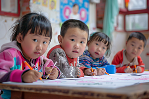 幼儿园里的小朋友可爱童趣摄影图