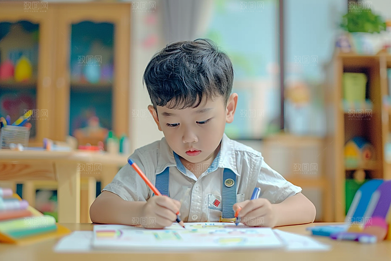 幼儿园里的小朋友学前班学生摄影图