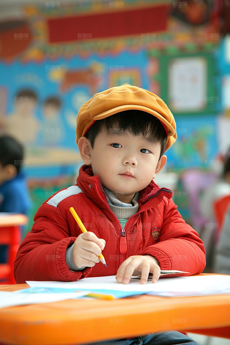 幼儿园里的小朋友学生童真摄影图