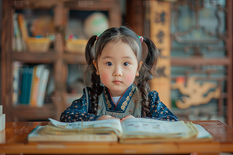 幼儿园里的小朋友肖像高清摄影图
