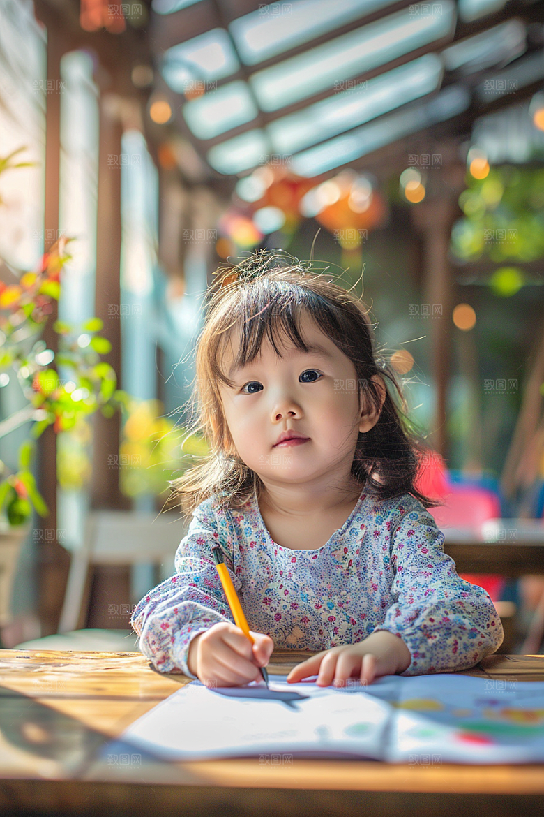 幼儿园里的小朋友肖像学生摄影图