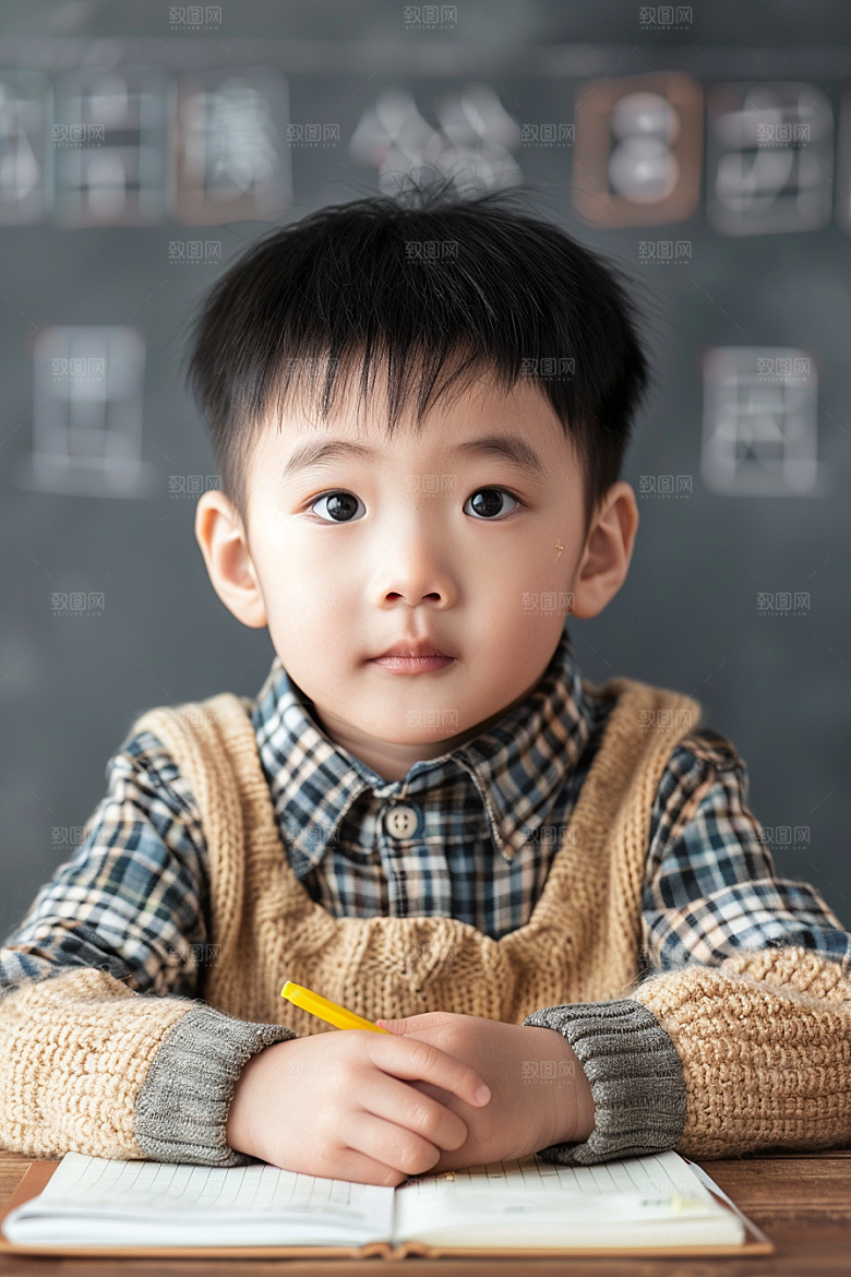幼儿园里的小朋友儿童上学摄影图