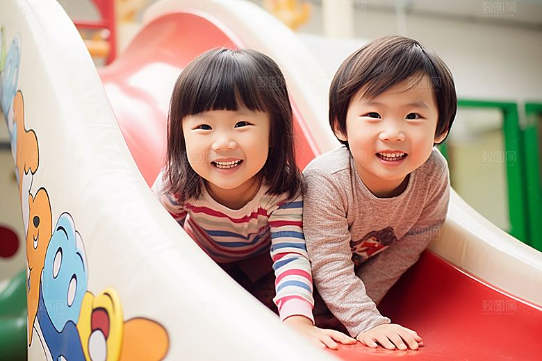幼儿园里的小朋友童真可爱摄影图