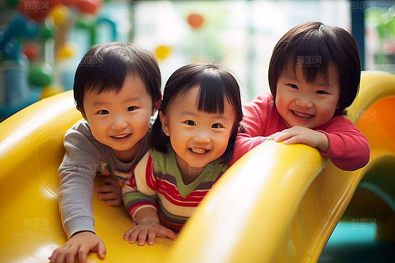 幼儿园里的小朋友上学高清摄影图