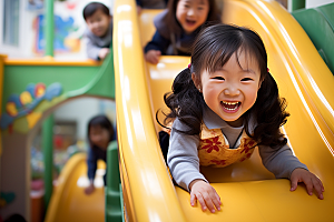 幼儿园里的小朋友肖像童趣摄影图