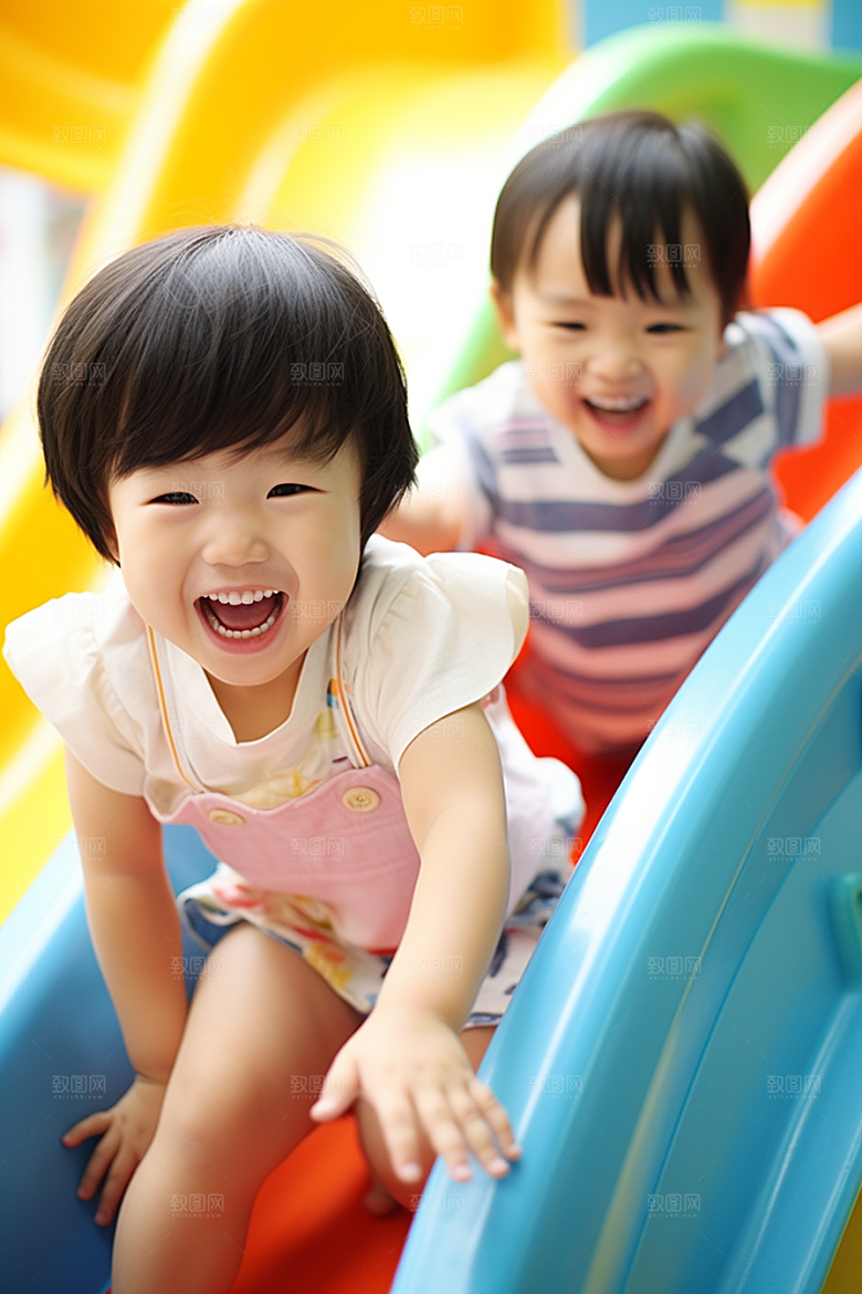 幼儿园里的小朋友童真童趣摄影图