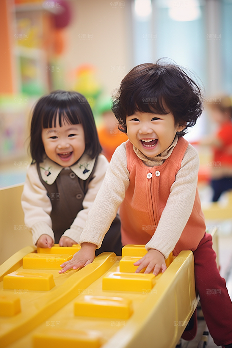 幼儿园里的小朋友可爱高清摄影图